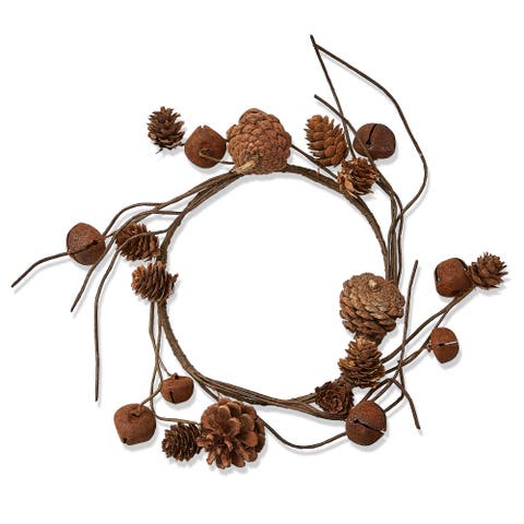 16 Inch Pinecone Bell Wreath Fall Harvest Home Decoration