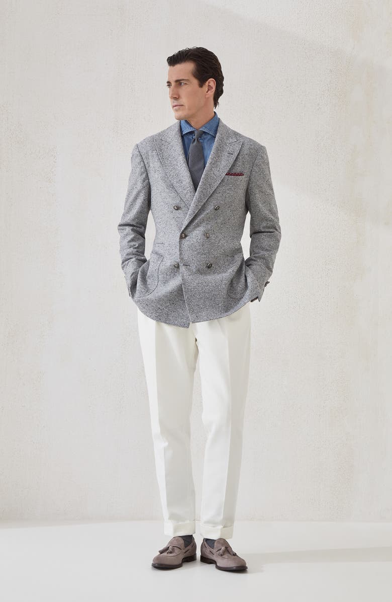 Brunello Cucinelli Sharkskin blazer, Alternate, color, Medium Grey