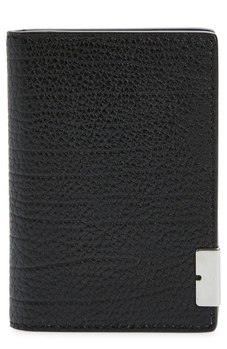 Burberry B Cut Leather Bifold Card Holder, Main, color,