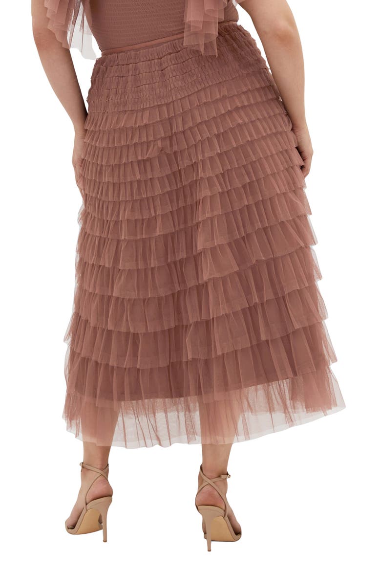 Averi Tiered Tulle Maxi Skirt, Alternate, color, ROSEBERRY