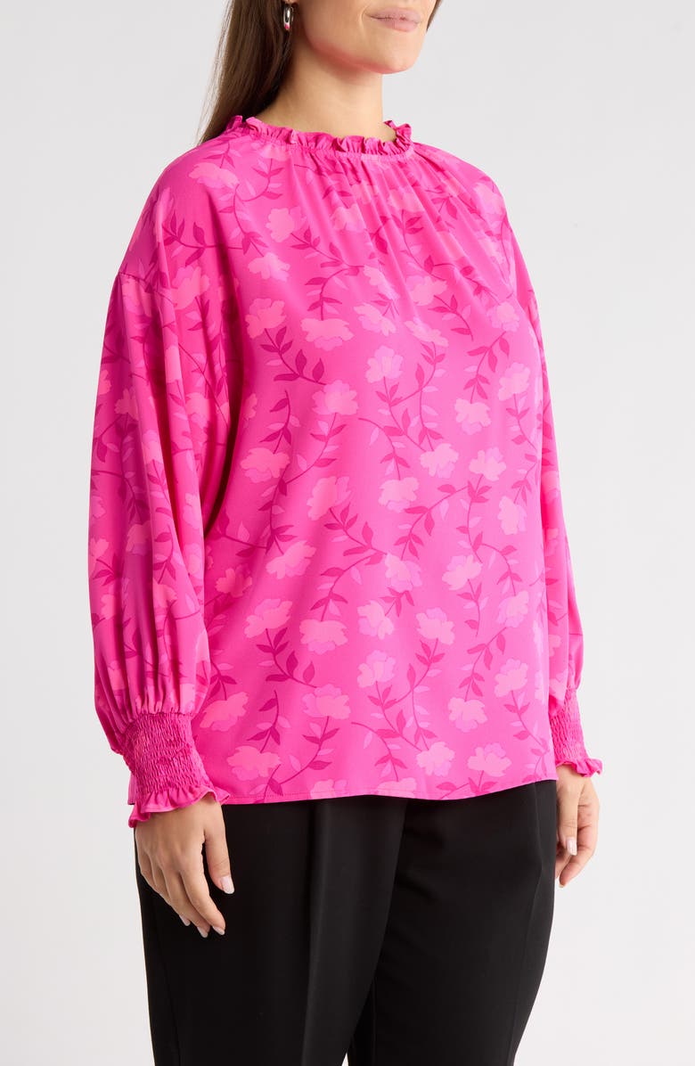 SUGARLIPS Clever Floral Print Top, Alternate, color, Fuchsia-Multi