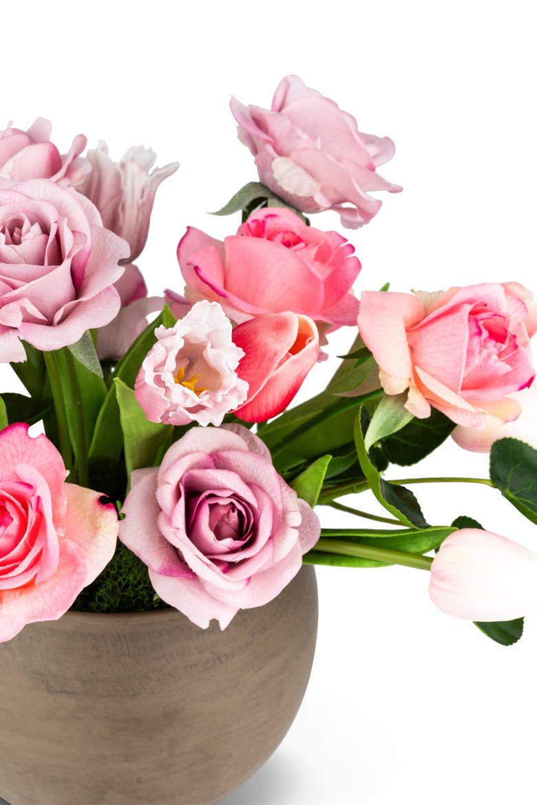 Harlow RealTouch Rose and Tulip Arrangement, Alternate, color, Pink