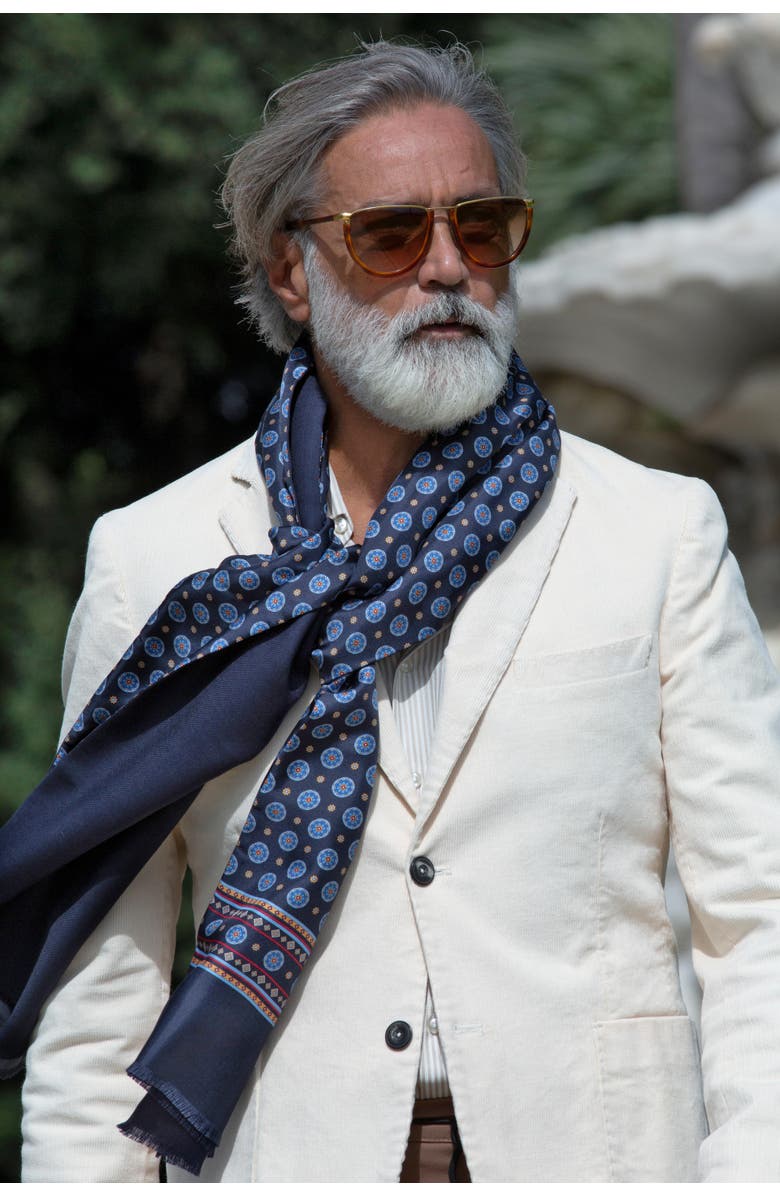 Elizabetta Palatino - Wool Backed Silk Scarf for Men, Alternate, color, 