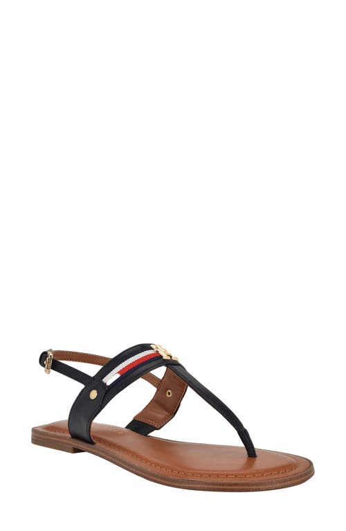 Shop Tommy Hilfiger Gabry T-strap Sandal In Dark Blue