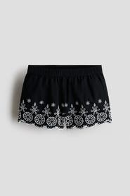 H&M Embroidered Cotton Poplin Shorts