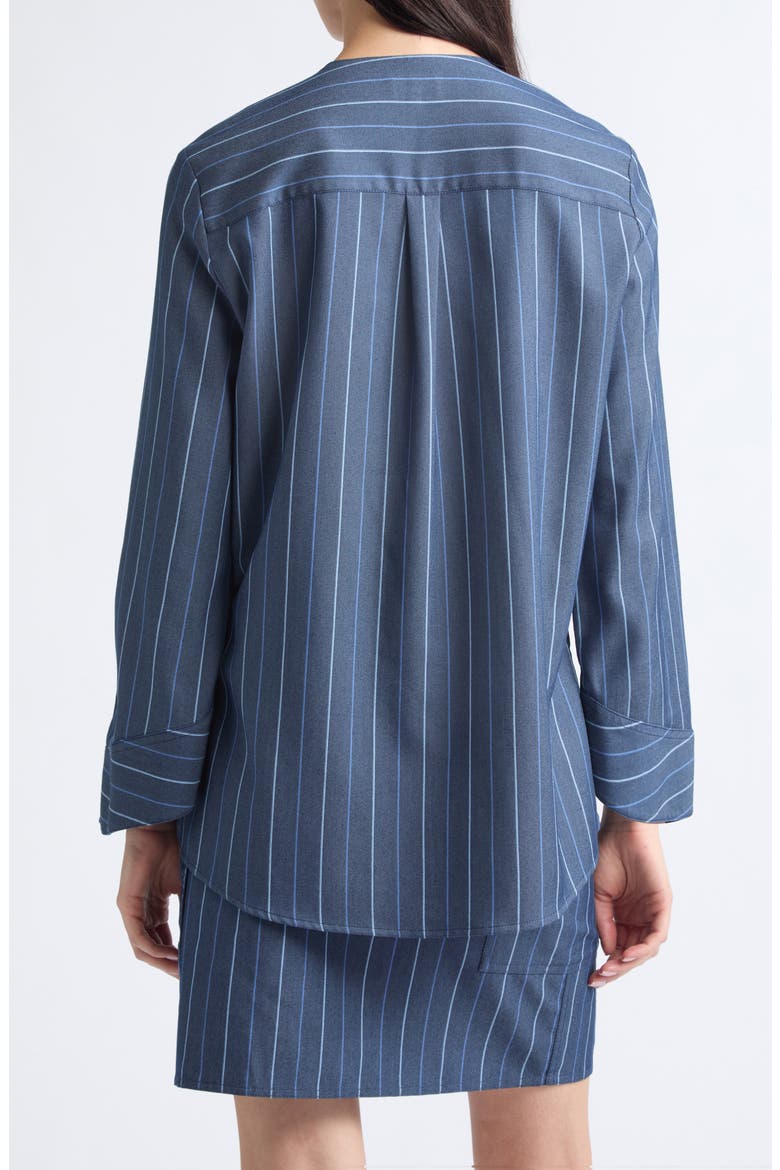 Striped V-Neck Top, Alternate, color, STRIPED BLUE