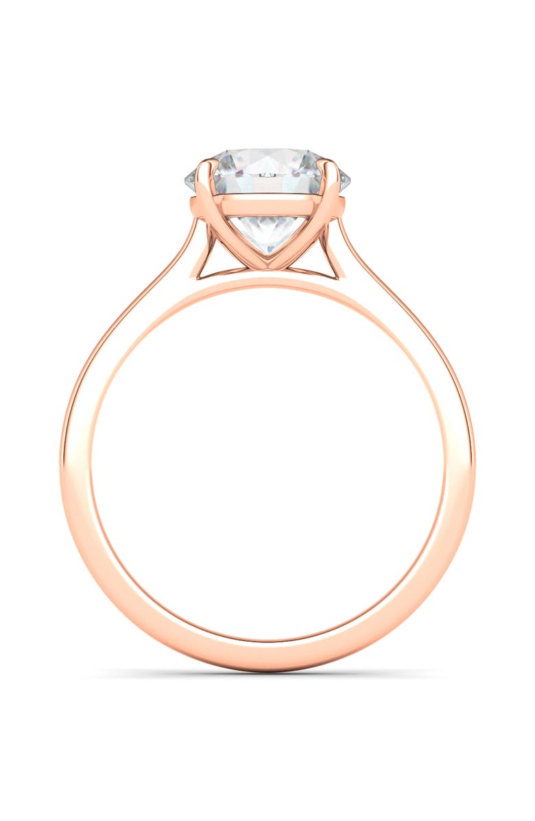 HauteCarat Round Brilliant Cut Lab Created Diamond Ring, Alternate, color, 2.00 Ctw 18K Rose Gold