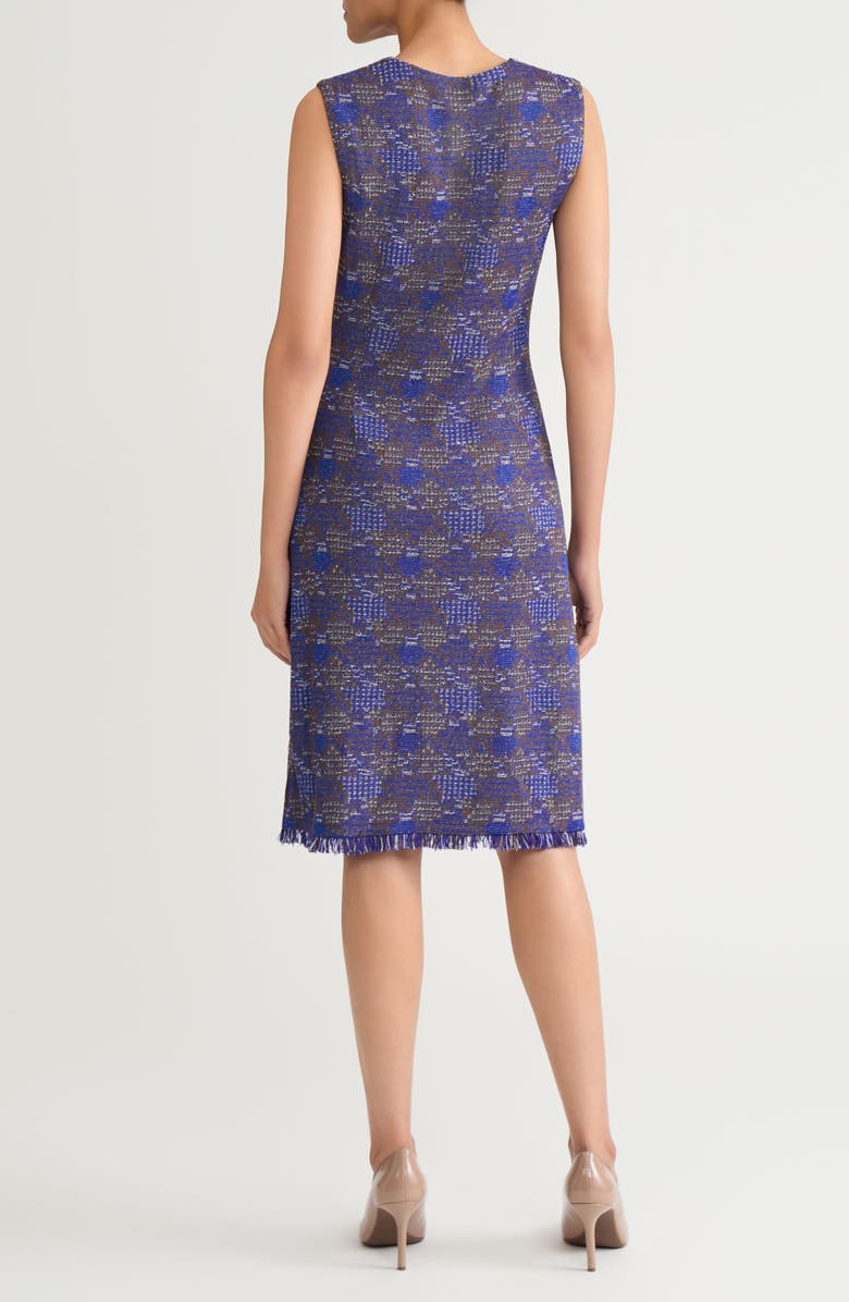 Ming Wang Tweed Sheath Dress, Alternate, color, Sapphire Sea/ Drk Umbr/ Ivy