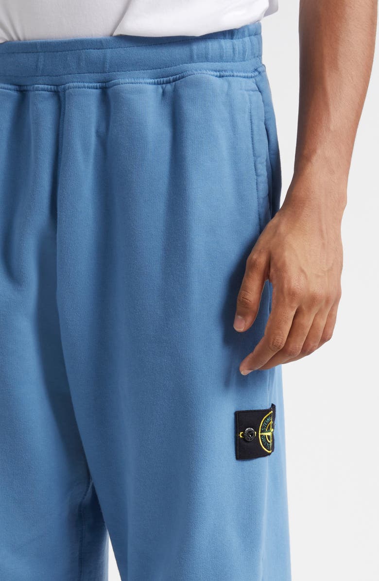 Stone Island Compass Patch Brushed Fleece Sweatpants, Alternate, color, V002b Blue