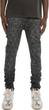 PURPLE BRAND Monogram Print Skinny Jeans