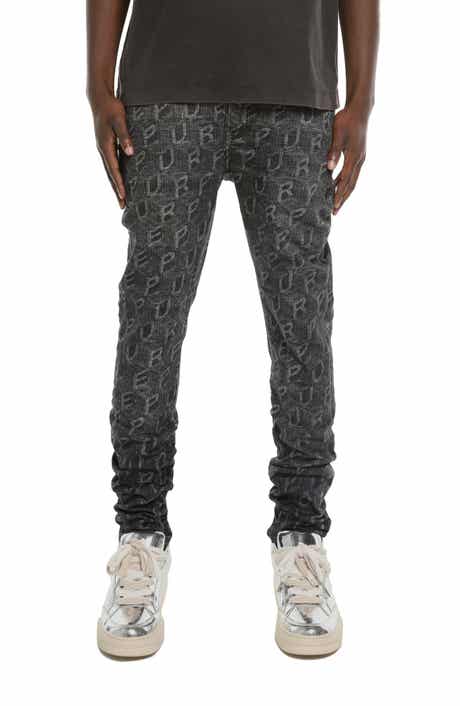 Monogram Print Skinny Jeans