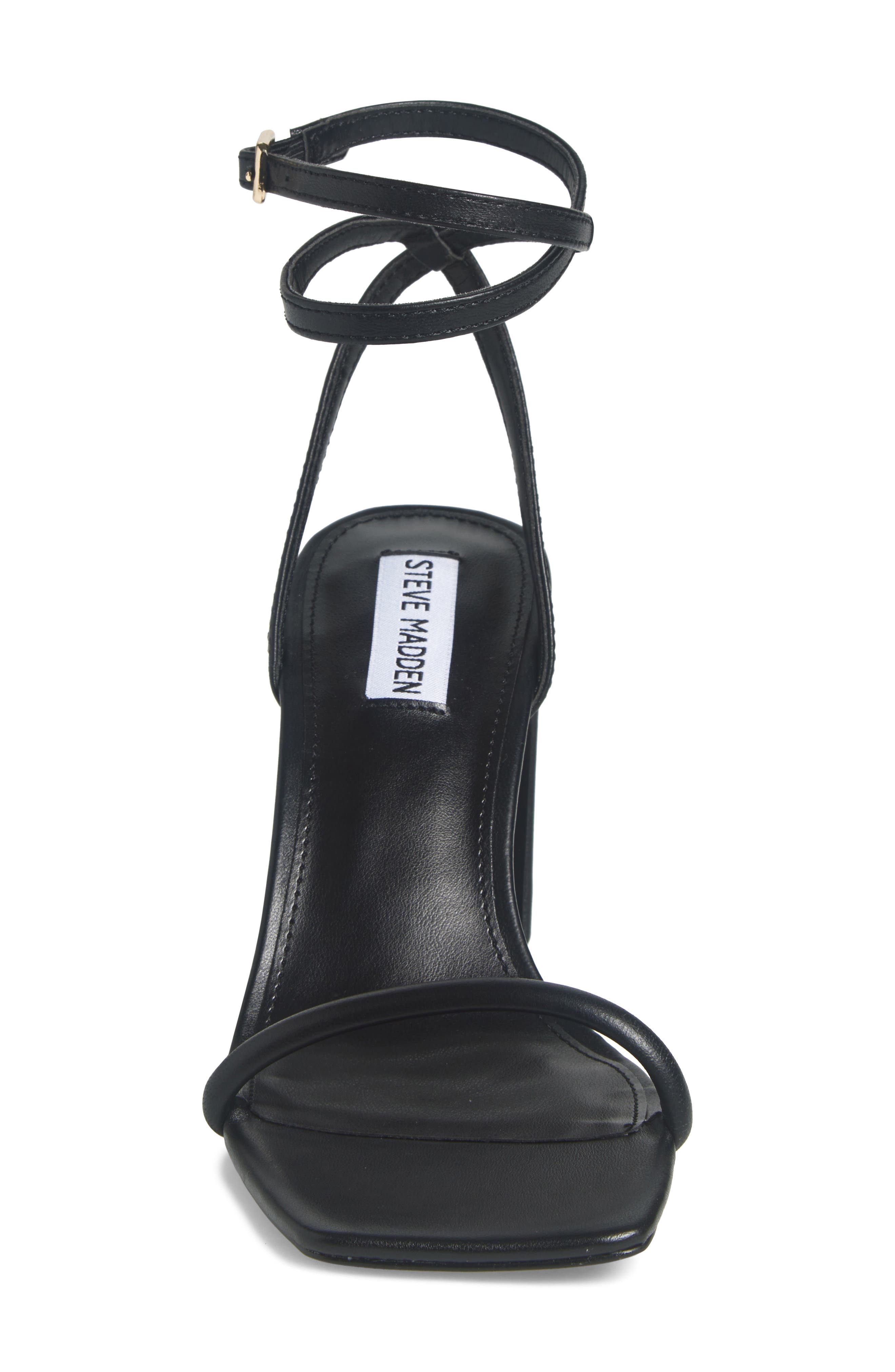 Steve Madden Eryka Ankle Strap Sandal, Alternate, color, Black Leat
