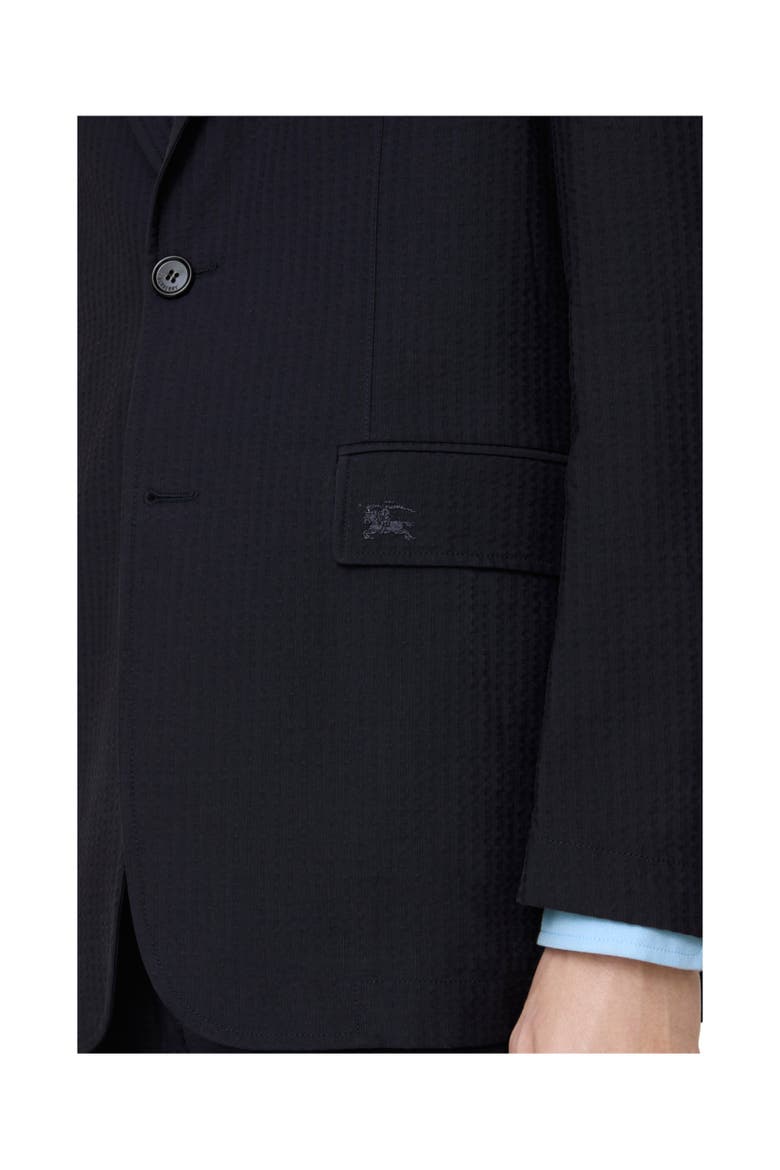 Seersucker Cotton Linen Tailored Jacket, Alternate, color, Navy