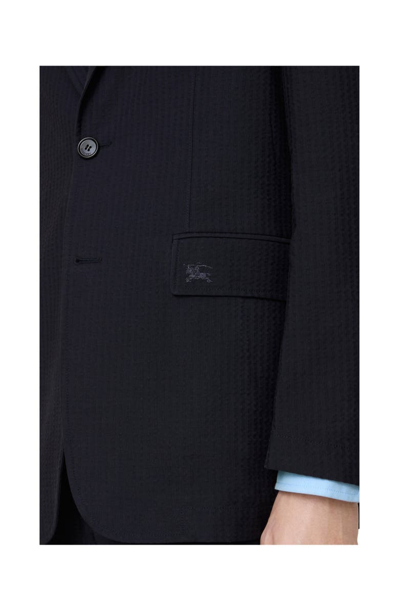Burberry Seersucker Cotton Linen Tailored Jacket, Alternate, color, Navy