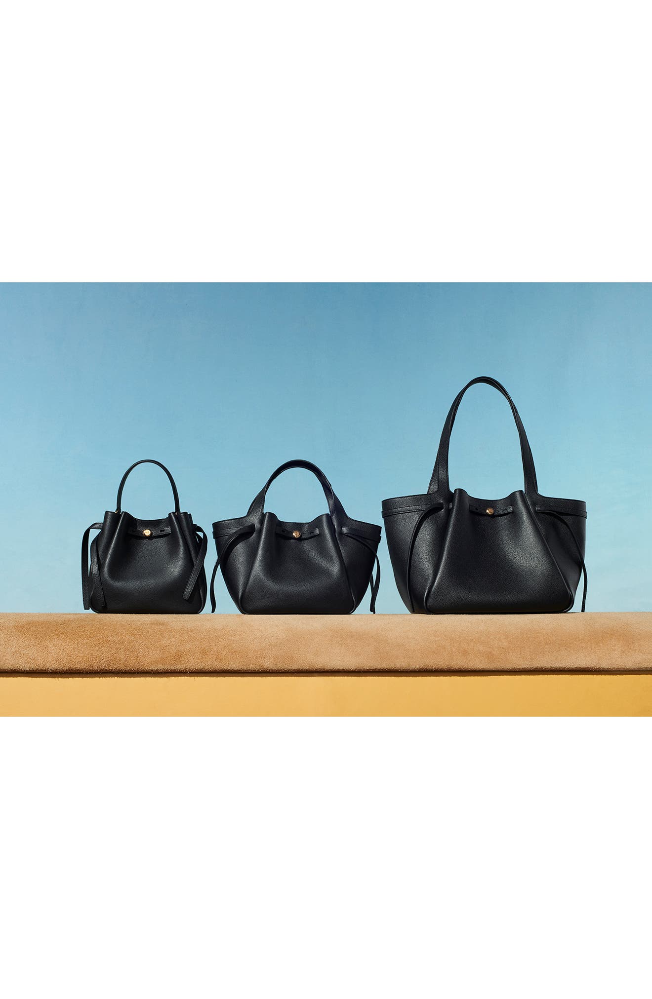Женские сумки Tory Burch Romy Pebble Leather Bucket Bag — фото 8