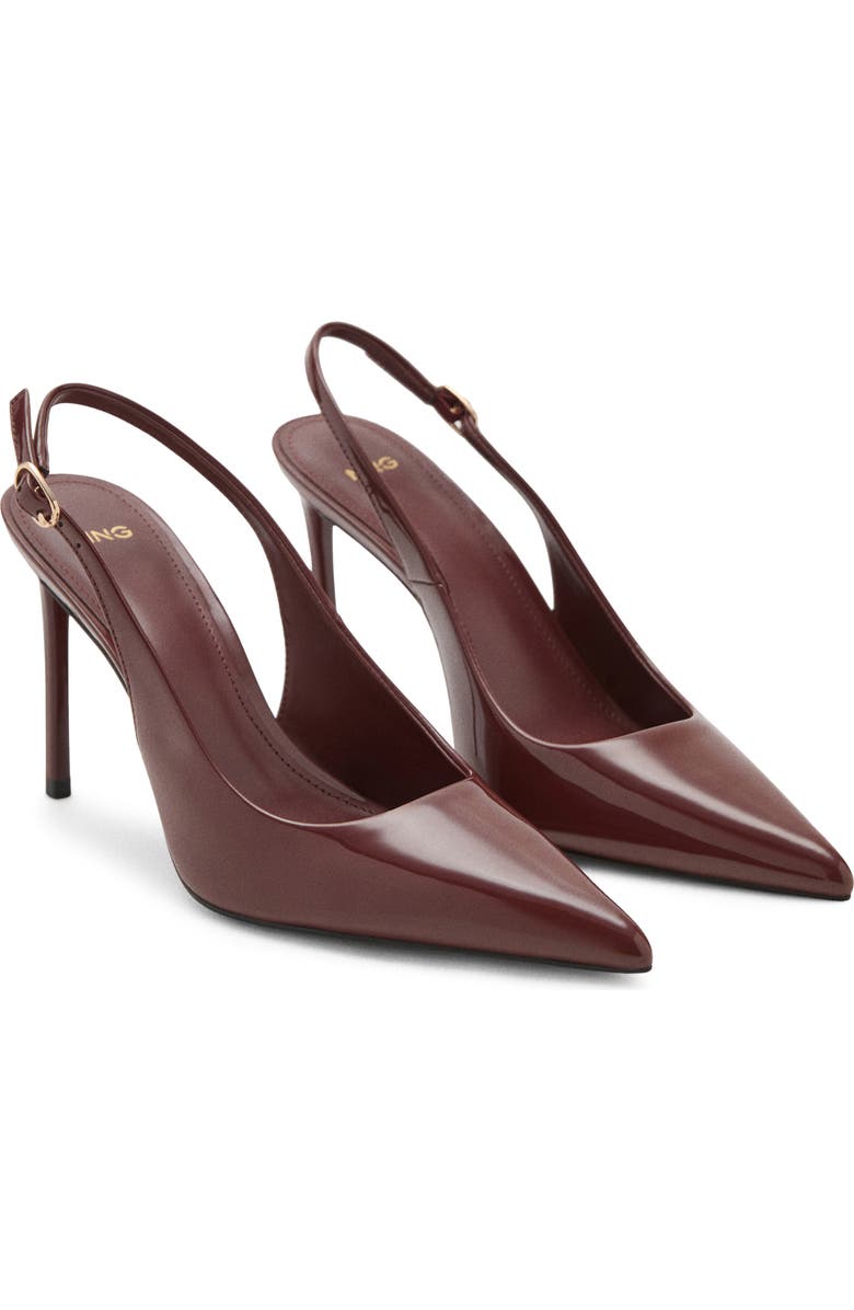 MANGO Slingback Pointed Toe Pump, Main, color, Brown