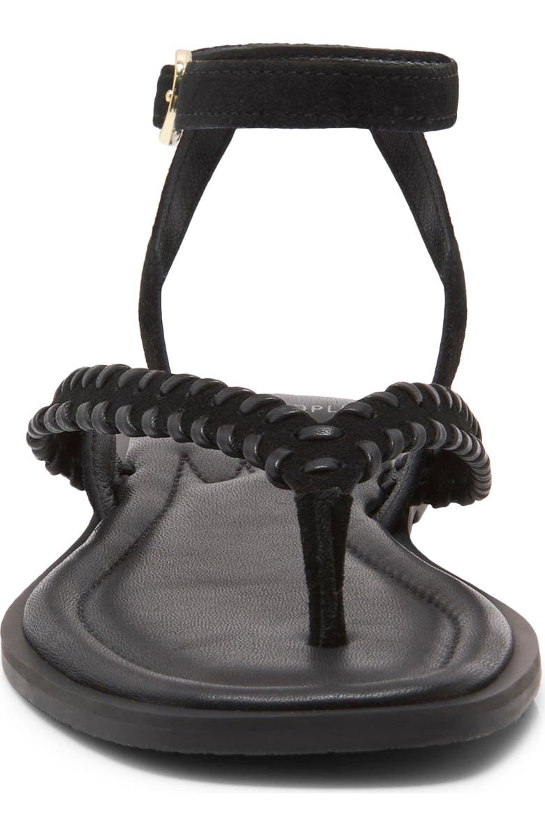 Free People Waverly Whipstitch Ankle Strap Sandal, Alternate, color, Black Tide