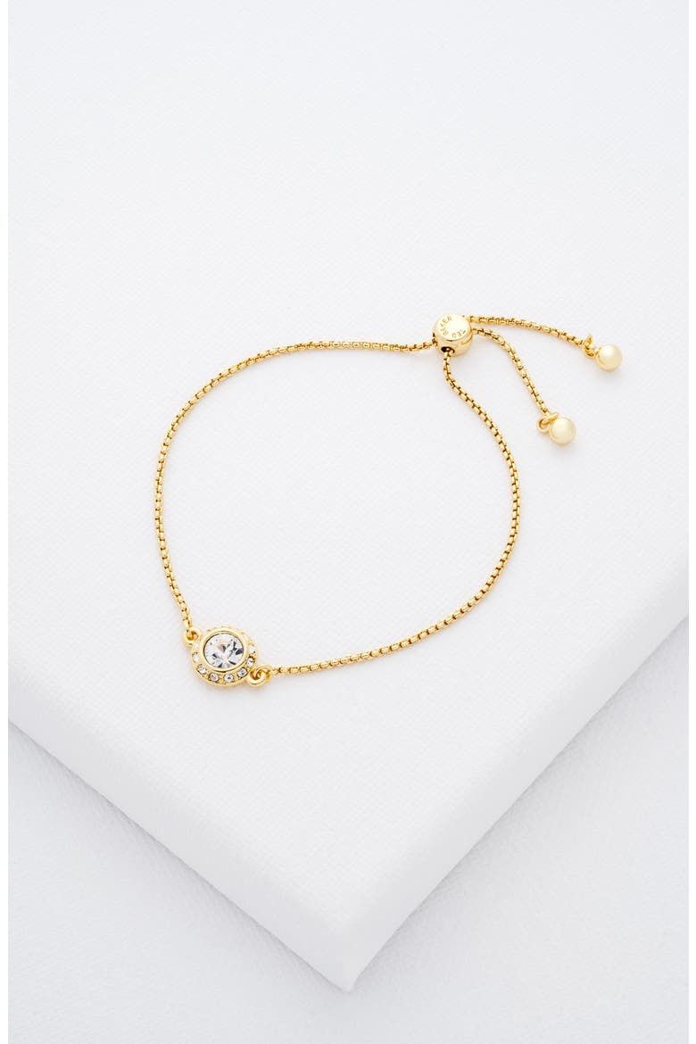 Soleta Solitaire Crystal Slider Bracelet, Alternate, color, GOLD TONE CLEAR CRYSTAL