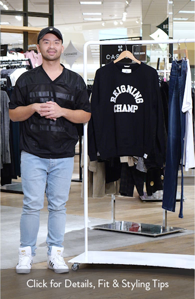 Midweight Terry Arch Logo Crewneck Sweatshirt, sales video thumbnail