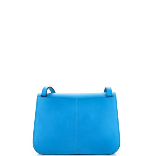 Pre-owned Hermes Hermes Halzan Bag Evercolor 25 In Blue