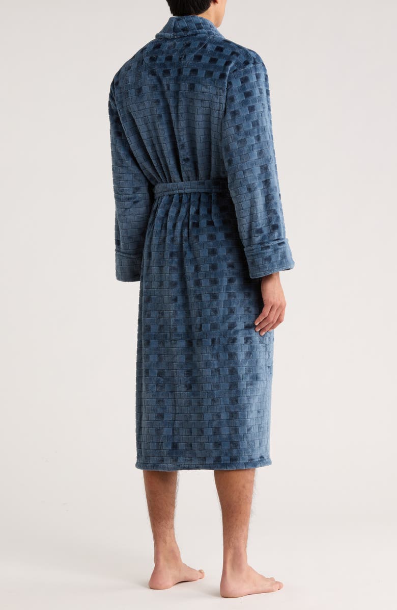 Daniel Buchler Check Robe, Alternate, color, Navy