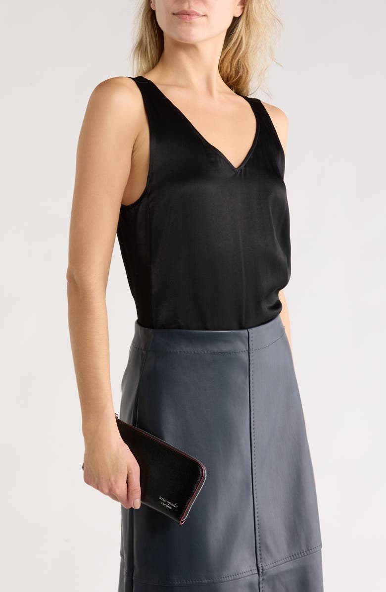 Kate Spade New York devin glitter zip wallet, Alternate, color, Black Multi