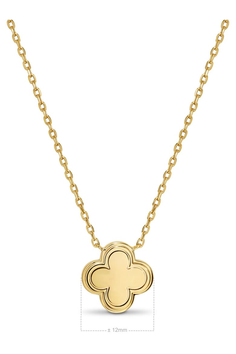 Clover Necklace in Gold Plated Sterling Silver, Alternate, color, Yellow Gold