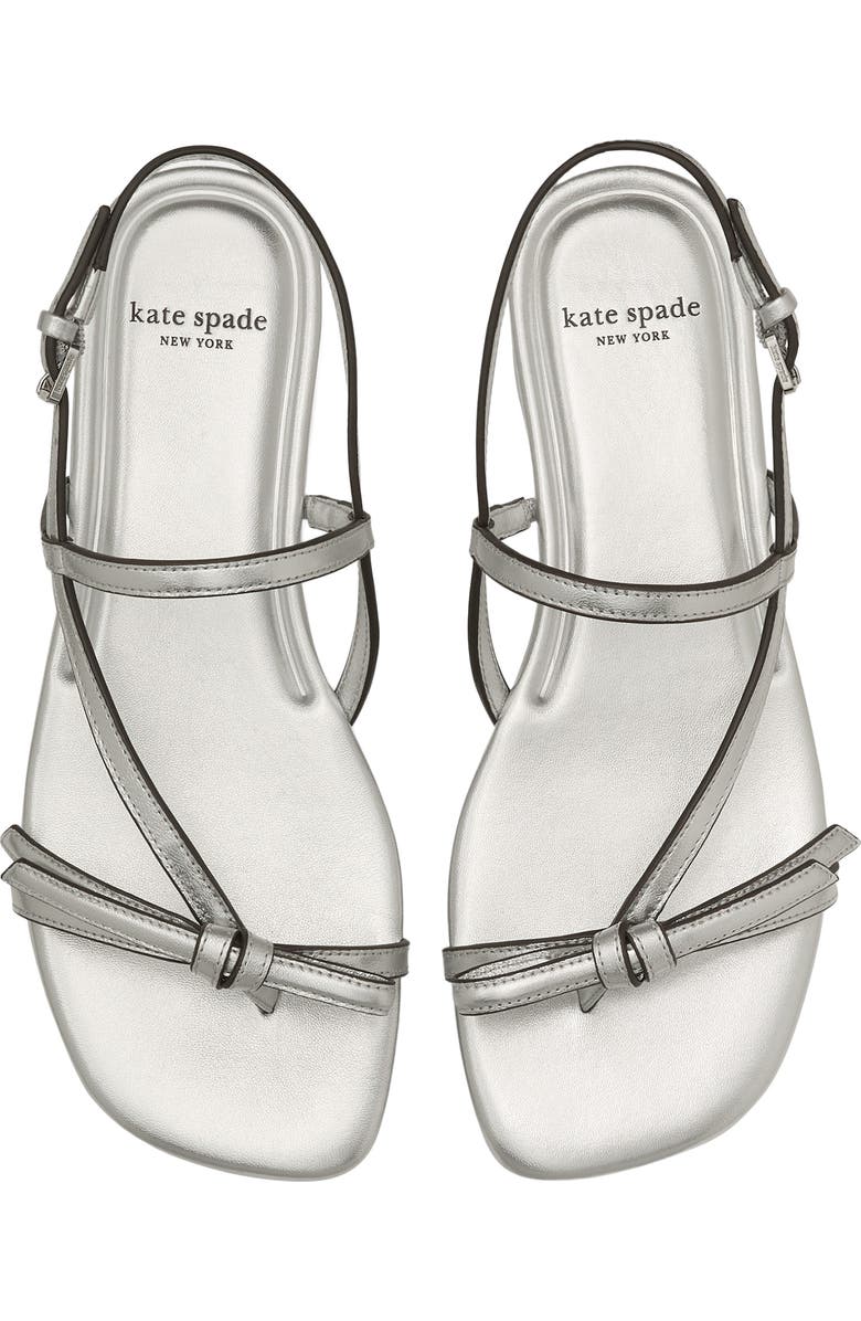 Kate Spade New York loop metallic ankle strap sandal, Alternate, color, Silver