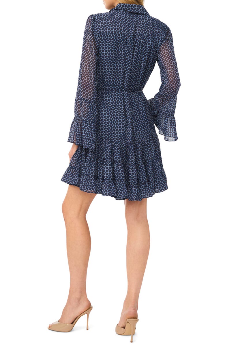 CeCe Tiered Flounce Long Sleeve Dress, Alternate, color, Night Horizon