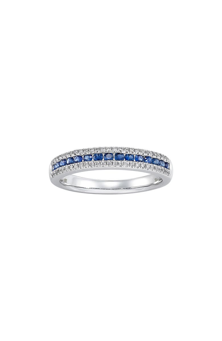 Frankie & Zoe 14K Gold Diamond and Sapphire Ring, Alternate, color, White Gold