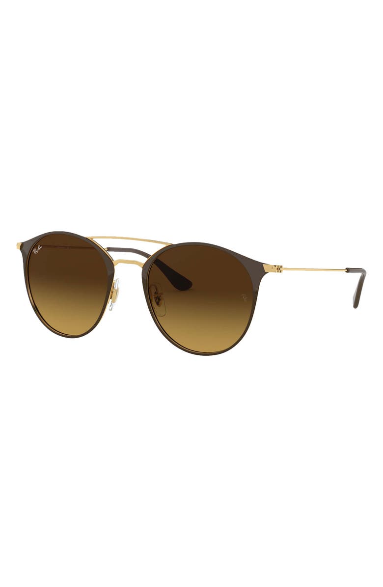 Ray-Ban 52mm Round Sunglasses, Alternate, color, Brown/ Gold