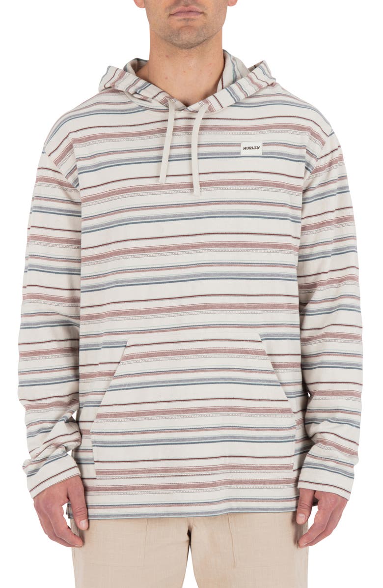 Hurley OG Stripe Hooded Poncho, Main, color, Bone