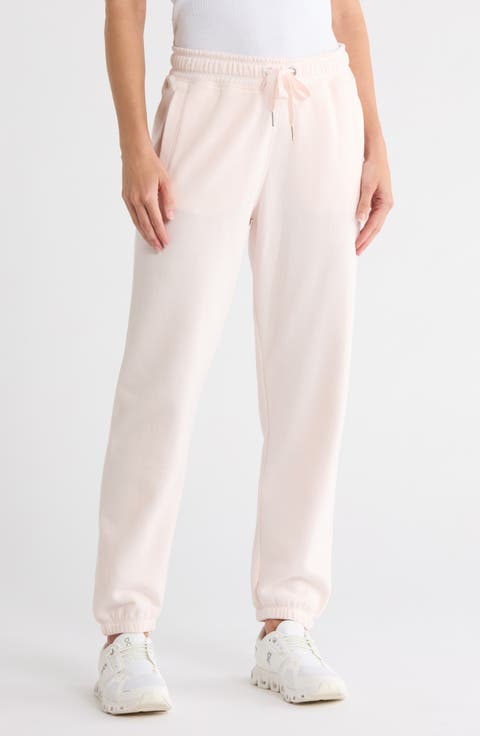 High Waist Relaxed Cotton Blend Sweatpants