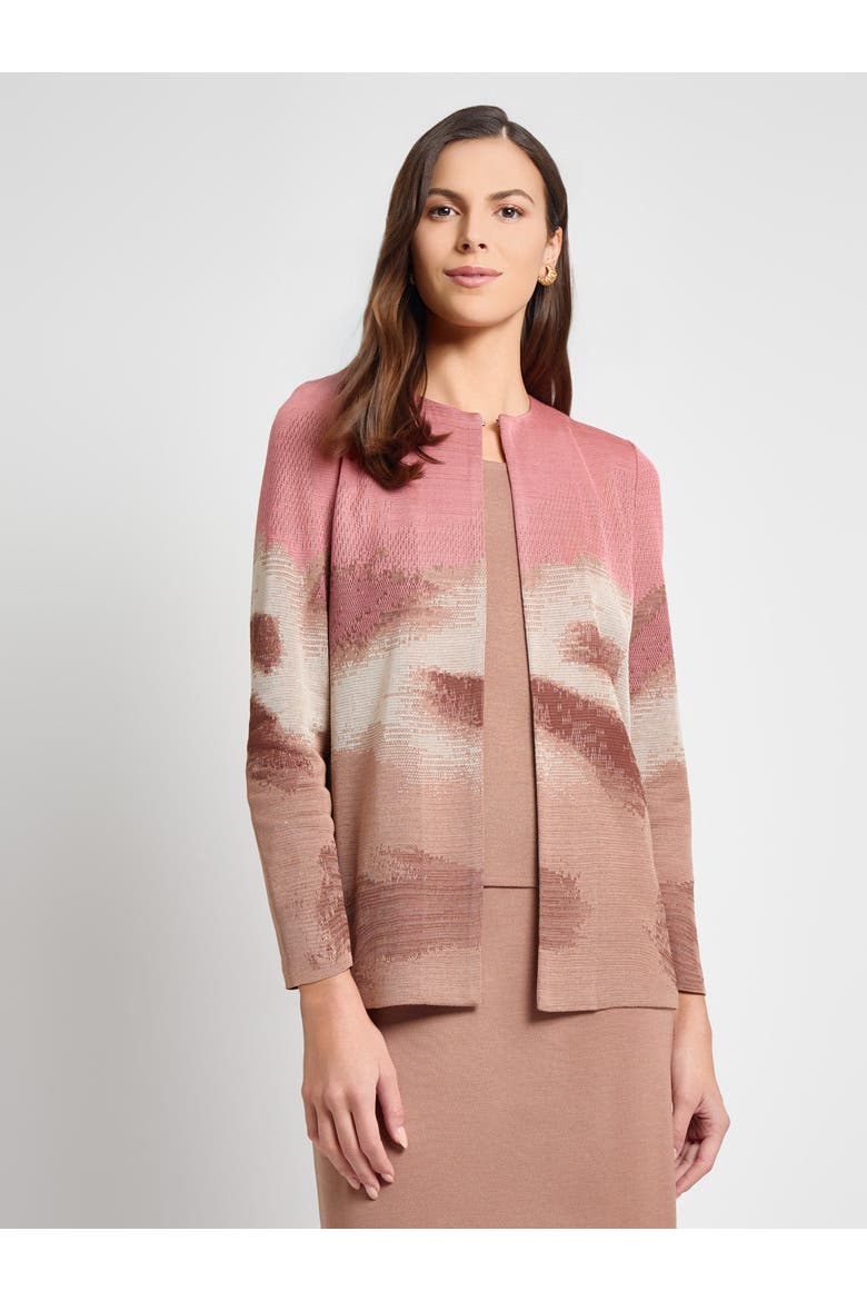 Heritage Landscape Pattern Knit Jacket, Main, color, Honey Suckle/Biscotti