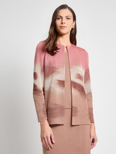 Heritage Landscape Pattern Knit Jacket