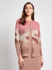 Misook Heritage Landscape Pattern Knit Jacket