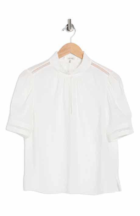 FRAME Ruffle Collar Inset Lace Top