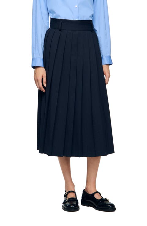 Midi pleated skirt