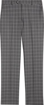 Berle Narrow Plaid Wool Dress Pants