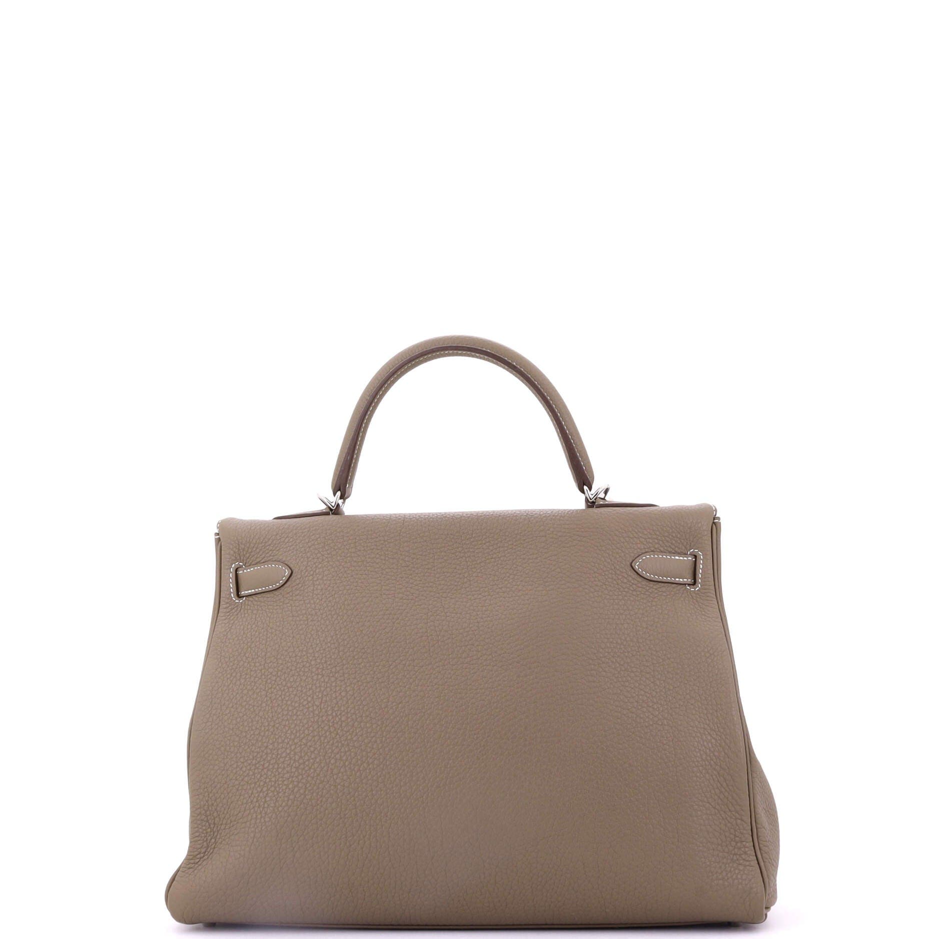 Pre-Owned Hermes Kelly Handbag Grey Togo with Palladium Hardware 35, Alternate, color, 