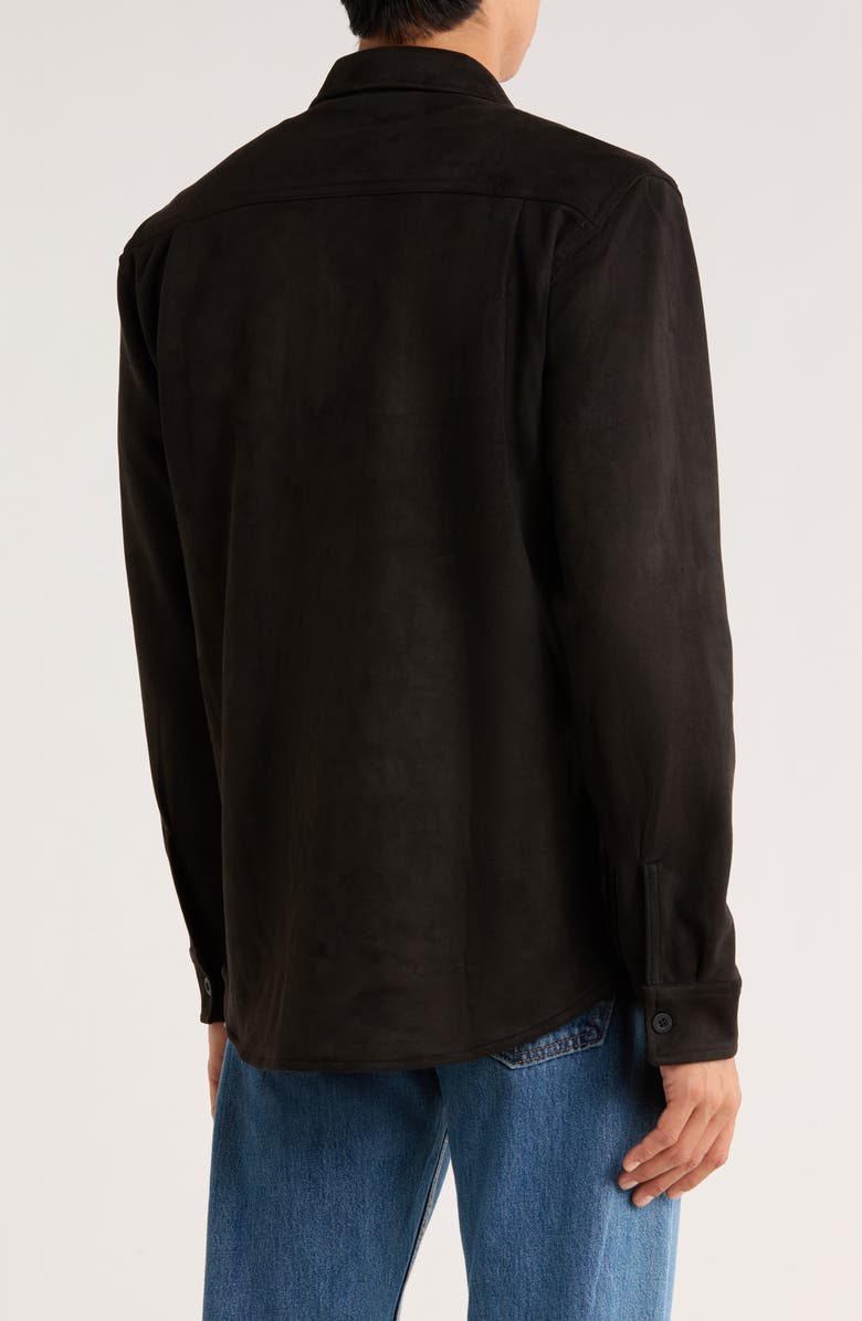 WEATHERPROOF VINTAGE Faux Suede Shirt Jacket, Alternate, color, Black