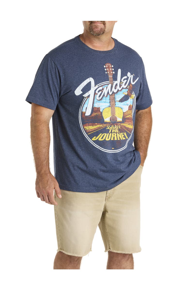 True Nation by DXL Big & Tall Fender The Journey Graphic Tee, Main, color, Navy Heather