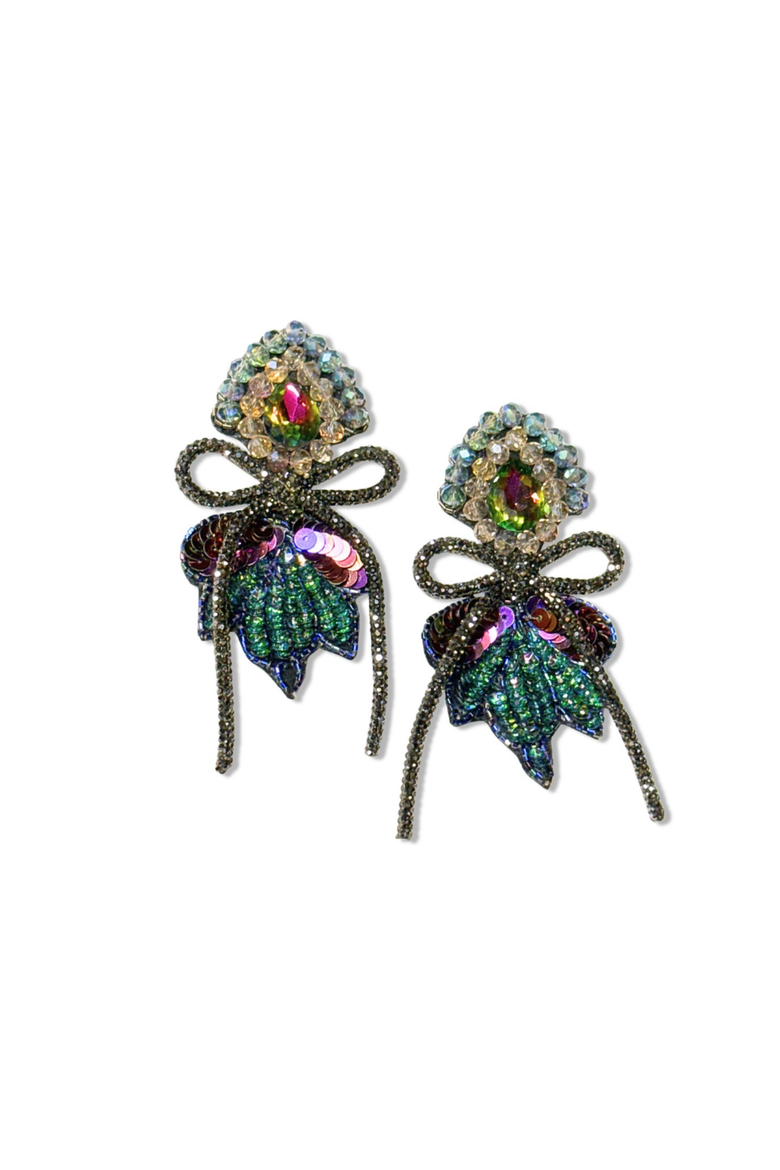 Orchid Earrings, Alternate, color, Purple