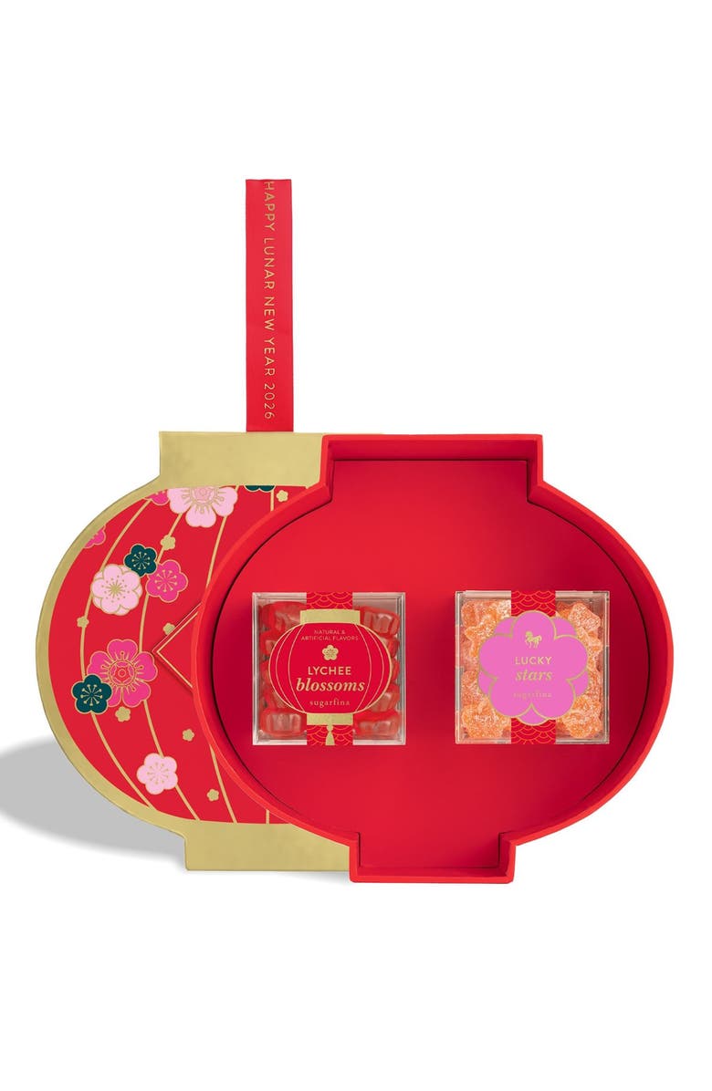 sugarfina Lucky Lantern 2-Piece Candy Bento Box, Main, color, Red Multi