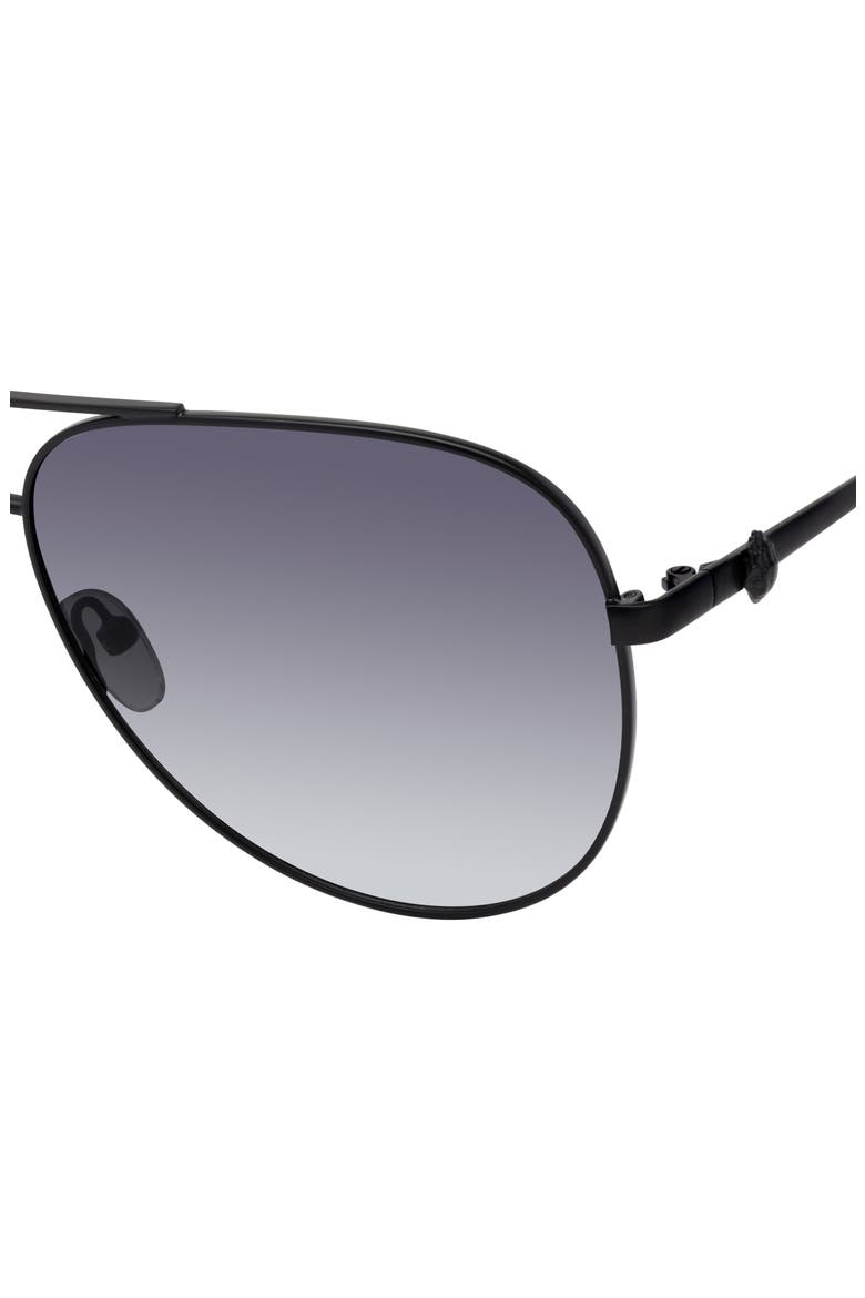 65mm Oversize Pilot Sunglasses, Alternate, color, MATTE BLACK/ SMOKE