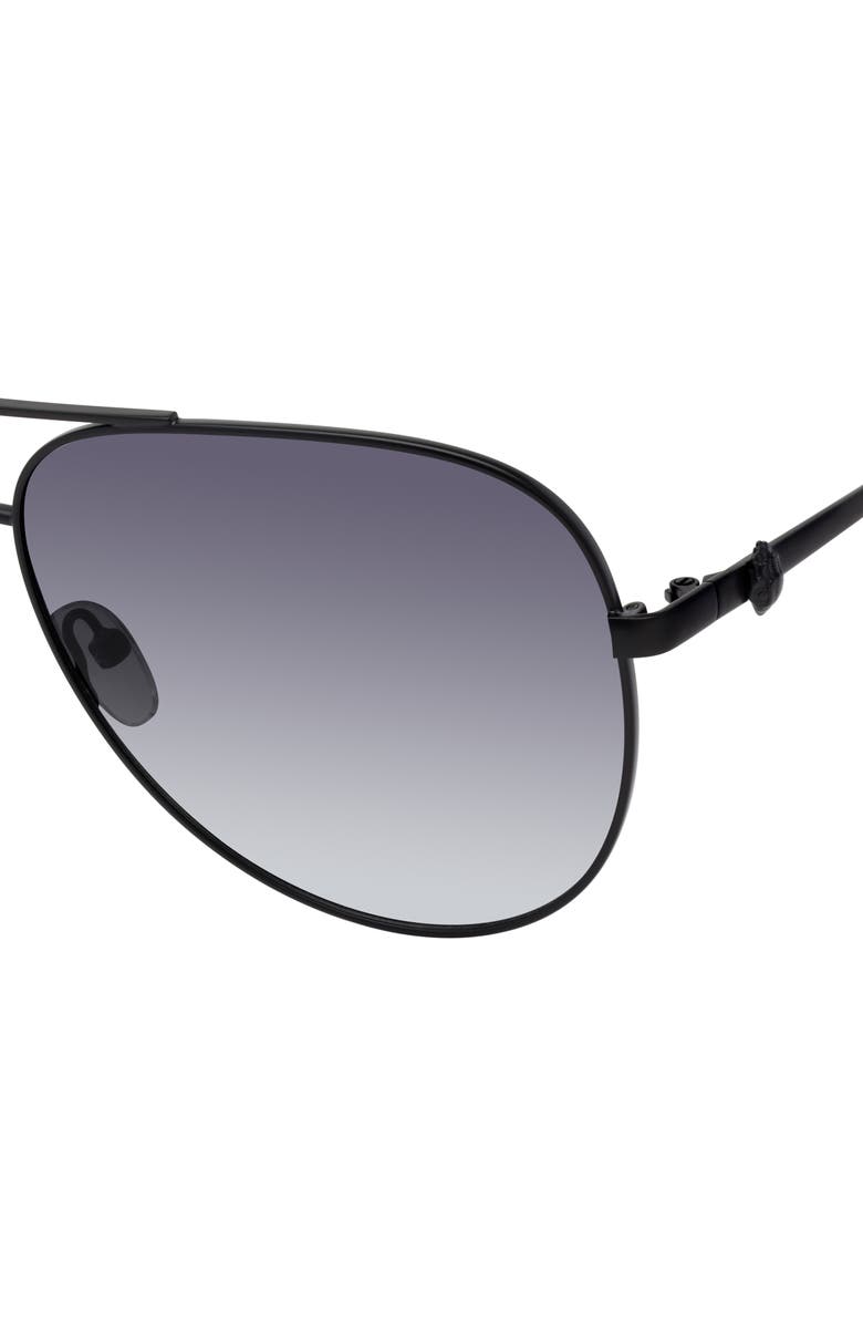 Kurt Geiger London 65mm Oversize Pilot Sunglasses, Alternate, color, Matte Black/ Smoke