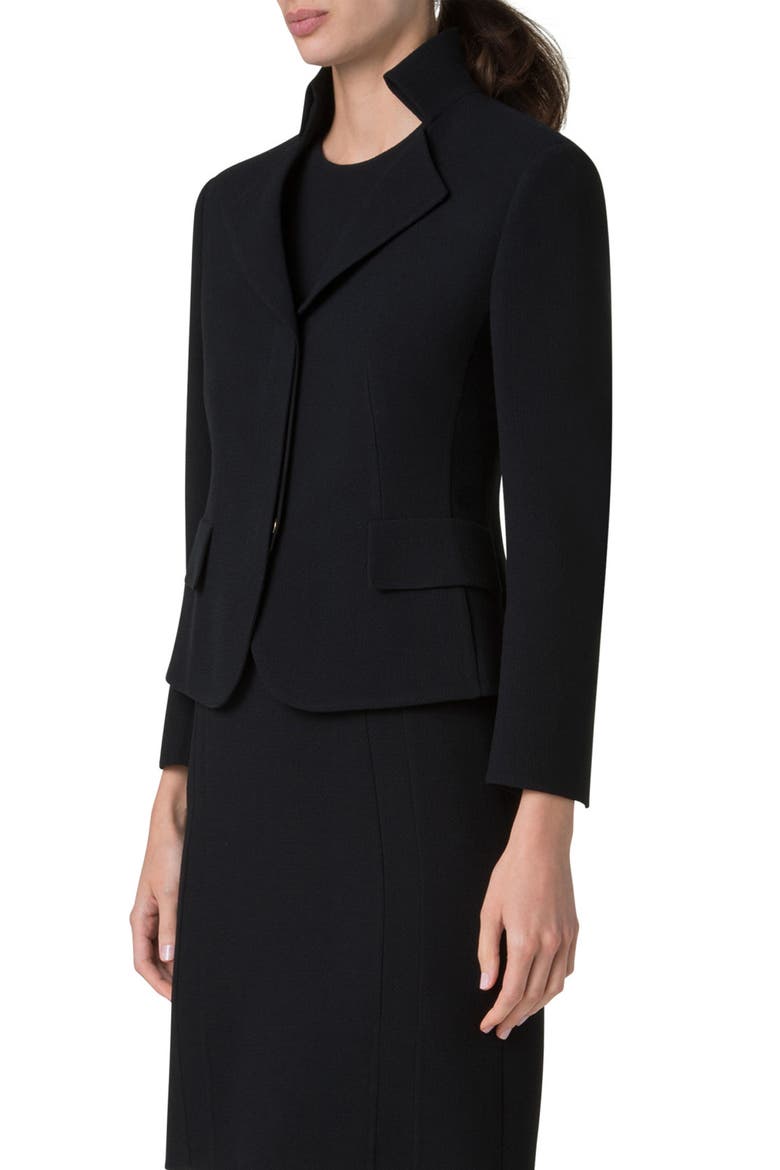 Amber Virgin Wool Crop Jacket, Alternate, color, BLACK