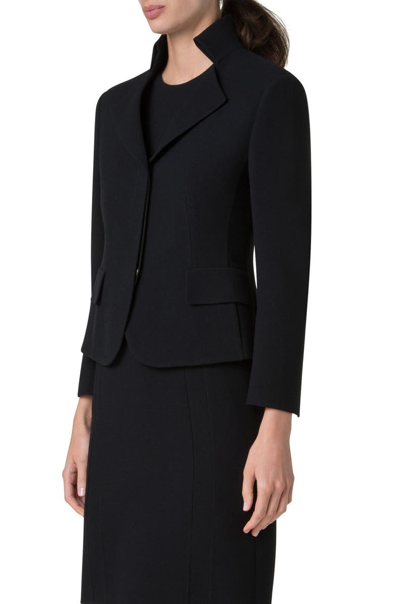 Akris Amber Virgin Wool Crop Jacket, Alternate, color, 