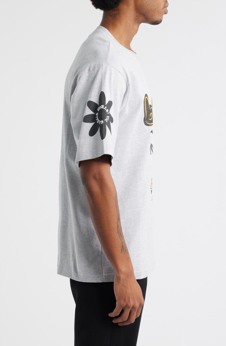 VIC GARCIA WORLD Believe in You Embroidered Graphic T-Shirt, Alternate, color, Heather Gray