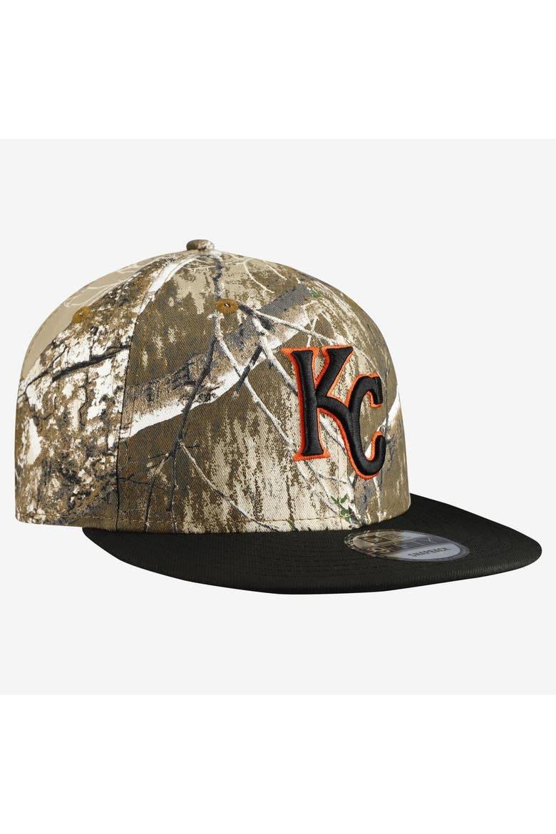 Men's New Era Camo Kansas City Royals Realtree Orange Pop 9FIFTY Snapback Hat, Alternate, color, Camo